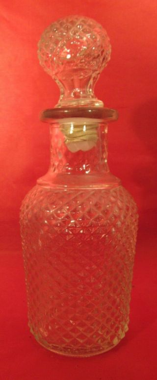Avon 7 " Tall Clear Glass Perfume Bottle Or Decanter Marked 15