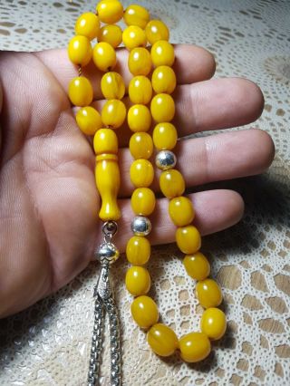 Amber Rosary Islamic Prayer 33 Beads Misbaha Tasbih 36gr Fine Vintage German.