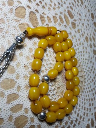 Amber Rosary Islamic Prayer 33 Beads Misbaha Tasbih 36gr Fine Vintage German. 2