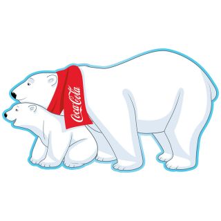 Coca - Cola Polar Bear Mom And Cub Decal 24 X 14 Peel And Stick