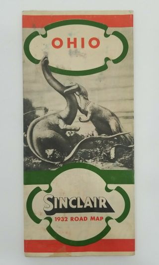Vintage 1932 Sinclair Ohio Road Map