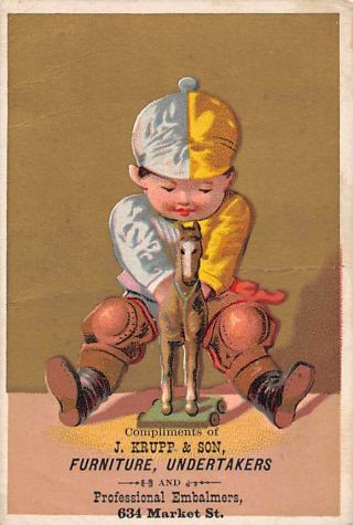 San Francisco,  Ca,  J.  Krupp & Son Undertaker & Embalmer Trade Card 1880 