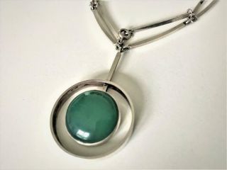 Rare Adventurine Exquisite Modernist 1960s Danish N E From Sterling Silver