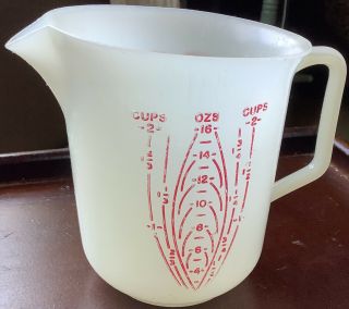 Vintage Tupperware Measuring Cup 2c 16oz Red Letters 134 - 2