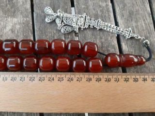 Vintage German Faturan Rosary Islamic Prayer 33 Beads Misbaha Tasbih 151gr Fine 3