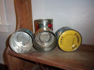 4 Vintage Coffee Tins - - 3 - Maxwell House - 1 - Monarch. 2