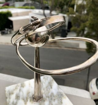 Sterling Silver Mid Century Modernist Pop Space Age Rocket Sputnik Art Sculpture