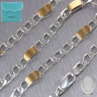Tiffany & Co.  Sterling Silver & 18k Yellow Gold Curb Link Chain 18 " Necklace