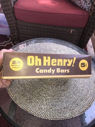 Vintage Oh Henry Candy Bar Advertising Box 5 Cents a Bar - Williamson Candy Co. 2
