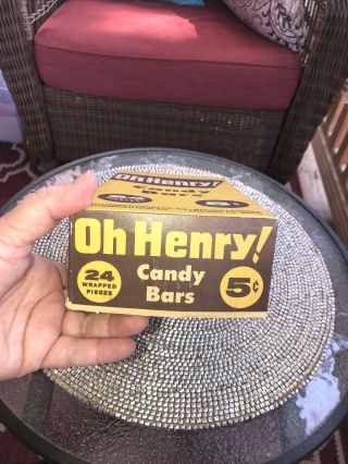 Vintage Oh Henry Candy Bar Advertising Box 5 Cents a Bar - Williamson Candy Co. 3