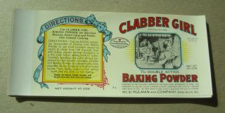 Of 50 Old Vintage Clabber Girl Baking Powder Labels Terre Haute In