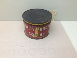 Vintage Hills Bros Coffee 1 Pound Tin,  Empty
