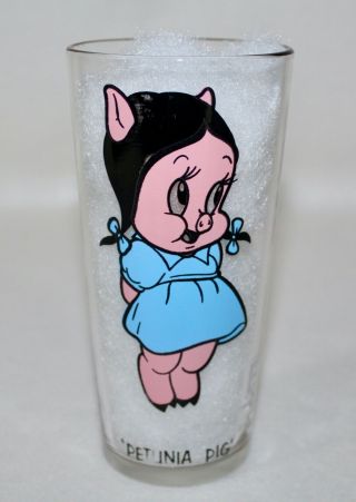 1973 Pepsi Collector Series Brockway Glass Warner Bros “petunia Pig” Bl 16 Oz 21