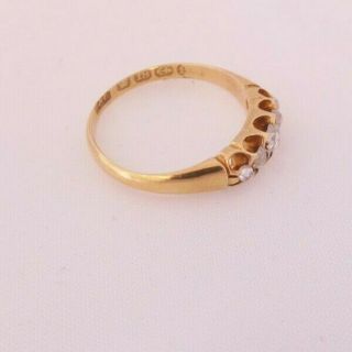 18ct gold old mine rose cut diamond ring,  5 stone Victorian 3