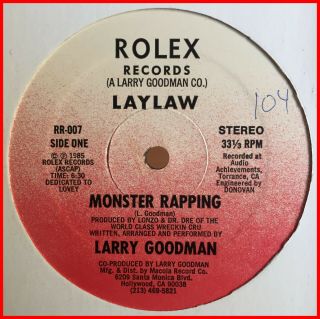 Electro Rap 12 " Laylaw - Monster Rapping Rolex - Ultra Rare Dr.  Dre Grail Ex,  Mp3