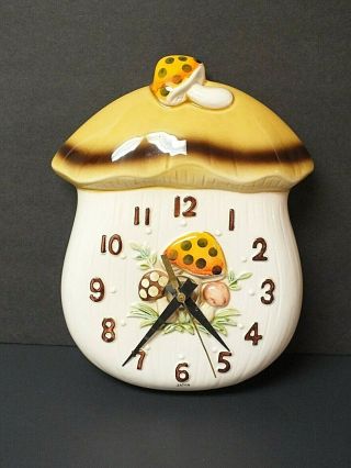 Vintage 1978 Sears Roebuck Merry Mushroom Ceramic Wall Clock