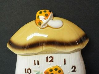 Vintage 1978 Sears Roebuck Merry Mushroom Ceramic Wall Clock 2