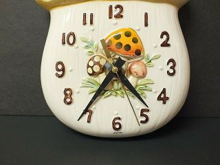 Vintage 1978 Sears Roebuck Merry Mushroom Ceramic Wall Clock 3