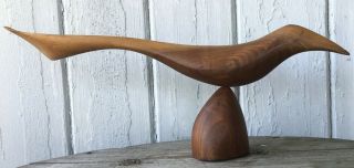 Emil Milan Signed Emilan Mid Century Danish Modern Walnut Bird Sculpture 1