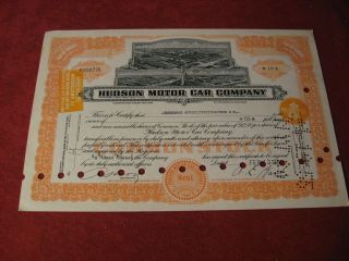 1951 Hudson Stock Certificate Old Display Hudson Motor Company