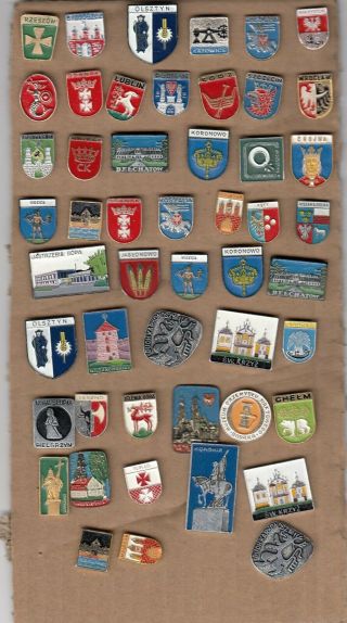 50 Pins Pin Badge Polska Polish Poland City Cities Town Towns Coat Of Arms