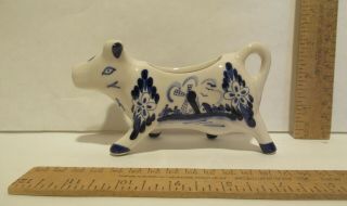 Ceramic Cow Shape Cream Pitcher / Creamer Handpainted Delft Blue Colour Holland