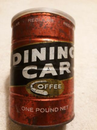 Vintage Dining Car Coffee Can Tin / 1 Pound Stlouis Missouri - Oldie
