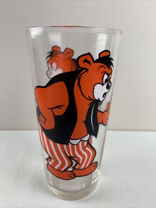 Barney Bear Tom Jerry Pepsi Promo Collector Glass 1975 Mgm