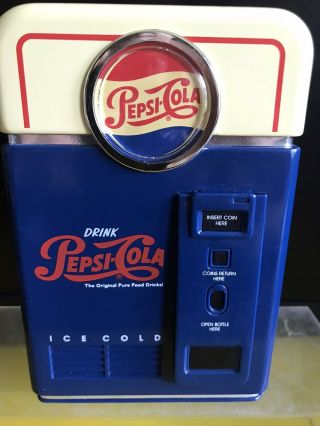 1996 Pepsi - Cola Coin Sorter Vending Machine Bank Nib 7” Tall Collectible Desktop