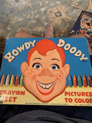 1950 Howdy Doody Crayon Set Boxed Milton Bradley Pictures To Color