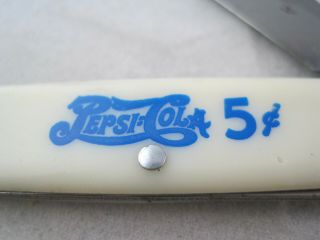 Vintage Pepsi - Cola 5 Cent - Pocket Knife One Single Blade - Marked USA - Riveted 2