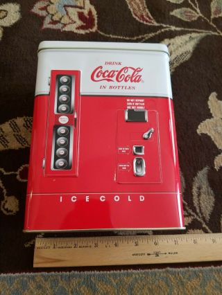 Vintage 1997 Coca - Cola Collectible Vending Machine Coke Hinged Tin Ice Cold Red