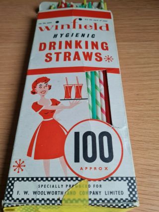 Vintage 1960,  S Woolworth Winfield 100 Drinking Straws