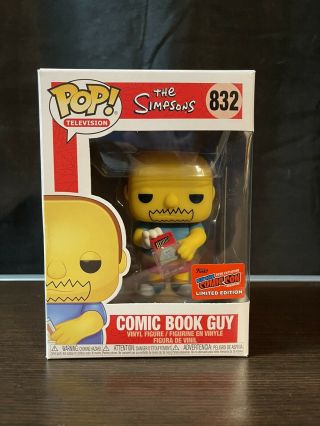 Funko Pop Television: The Simpsons - Comic Book Guy 832 Nycc Limited Edition