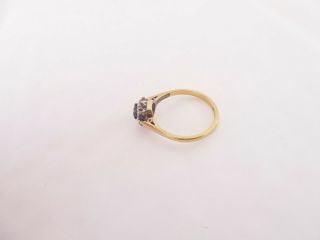 18ct gold platinum natural sapphire old cut diamond cluster ring,  art deco 2