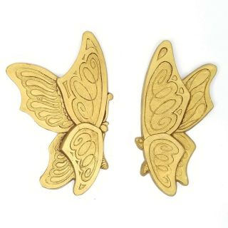 Vtg 73 Universal Statuary Butterflies Wall Hangings Plaques Gold Mcm Mid Century