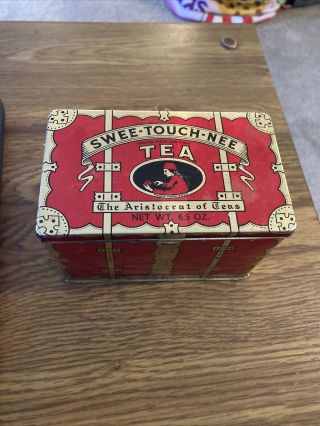 Vintage Tea Tin Treasure Chest Swee - Touch - Nee The Consolidated Tea Co Ny