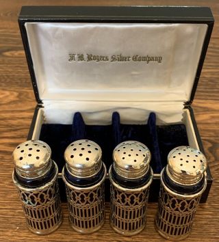 Vintage Jb Rogers Silver Co Salt Pepper Shaker Set Of 4
