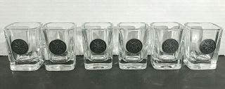 Bacardi Bat Logo Shot Glasses Set Of 6 Vintage
