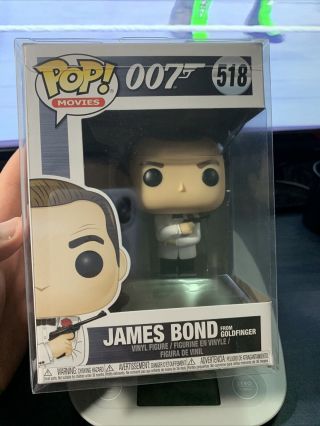 Funko Pop James Bond 007 Goldfinger Sean Connery Vaulted White 518,  Protector