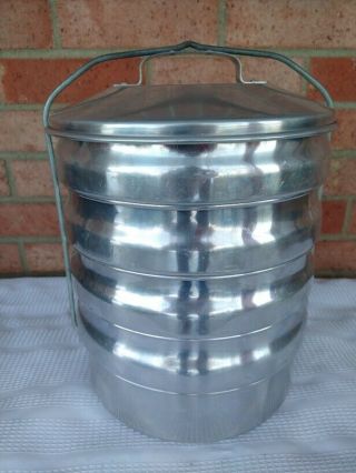 Vintage Aluminum Buckeye Product By Mardigian Corp.  5 Tiered Lunch/pie Carrier