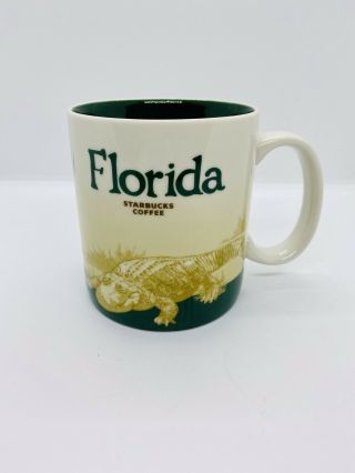 Starbucks Collector Series 2010 16 Oz Florida Coffee Mug Cup Alligator Tea