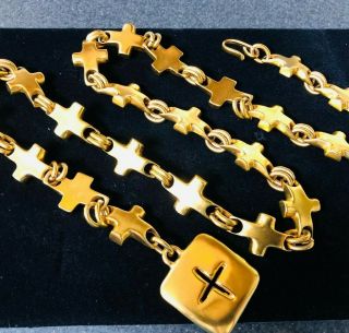 Robert Lee Morris Rlm Vintage 24k Gold Plated Brass Necklace Belt