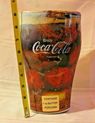 Vintage Coca Cola Tin 1 Oz Butter Popcorn Container Glass Shape 1998