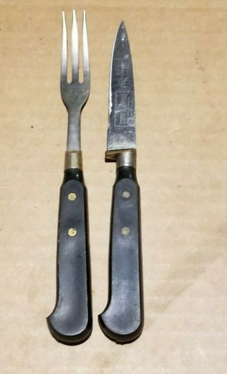 Vintage Granny 3 Prong Forks Made By Imperial U.  S.  A.  W/ Paring Knife