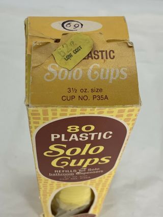 Vintage SOLO COZY CUPS Refills Box of 80 Yellow 3.  5 oz Prop MCM Retro 3