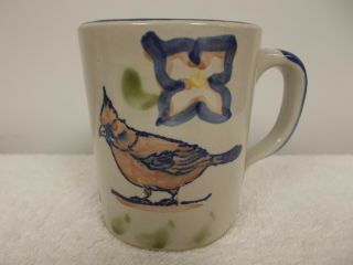 Louisville Stoneware Pottery Cardinal Red Bird Coffee Tea Cup Mug Kentucky Made