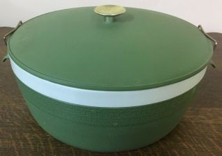 Vintage Olympian Therm - O - Ware Serving Bowl W/lock Lid 2.  5 Qt.  Avocado Green