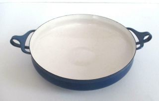 Dansk Kobenstyle Enamel Cookware Paella Pan Buffet Bowl Ihq France Blue 10 "
