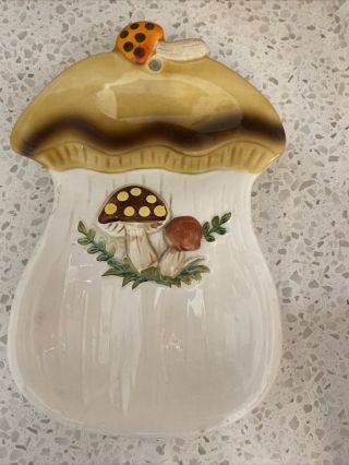 Vintage Sears Merry Mushroom Spoon Rest 1978